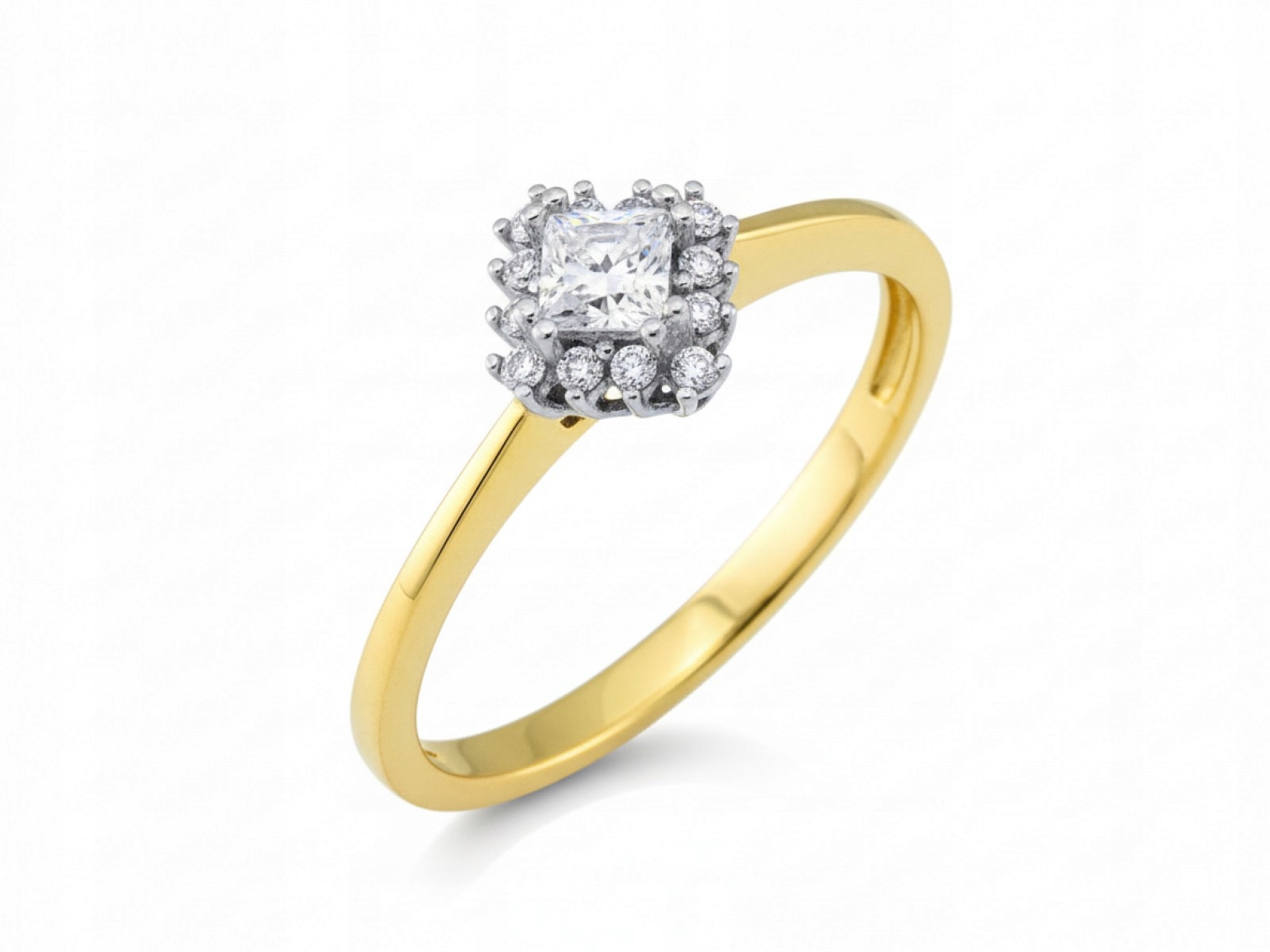 Dámský prstýnek ze zlata 585 s lesklým zirkon pro ni módní