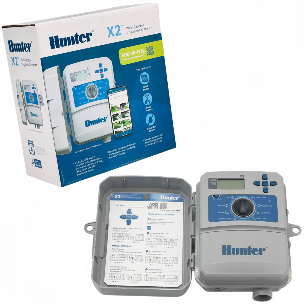 Sterownik nawadniania Hunter X2-601E Wi-Fi 6 Sekcji montaż na zewnątrz