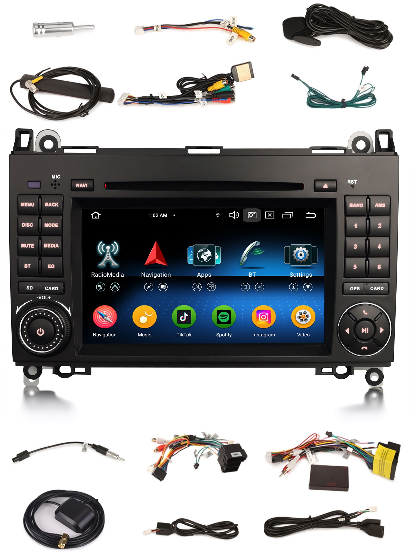 Rádio Android Mercedes Vito Viano W639 Sprinter W906 4 Gb Dsp Carplay Lte