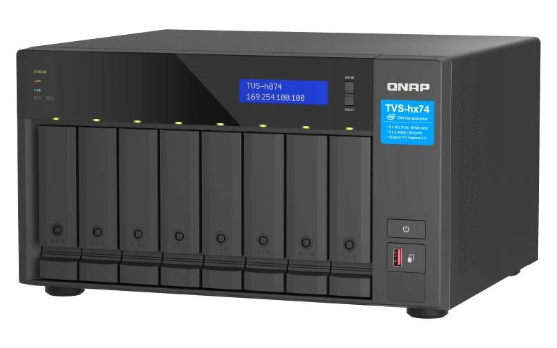Qnap TVS-h874-i7-32G 8-zátokový Nas server, Intel Core, 32GB Ram,