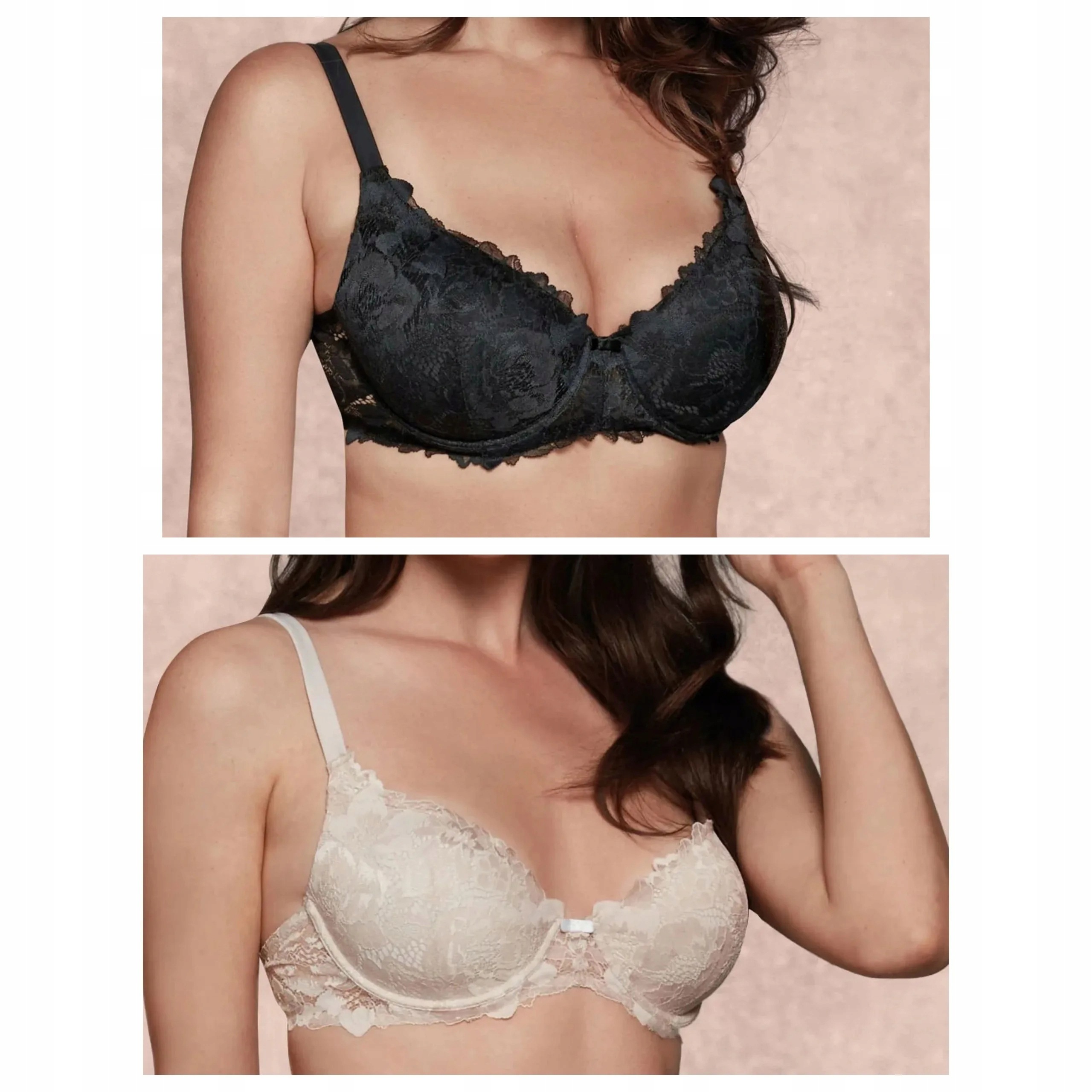 2x Podprsenka balkonetka s krajkou Lormar Comfy 401L talco černá 70D