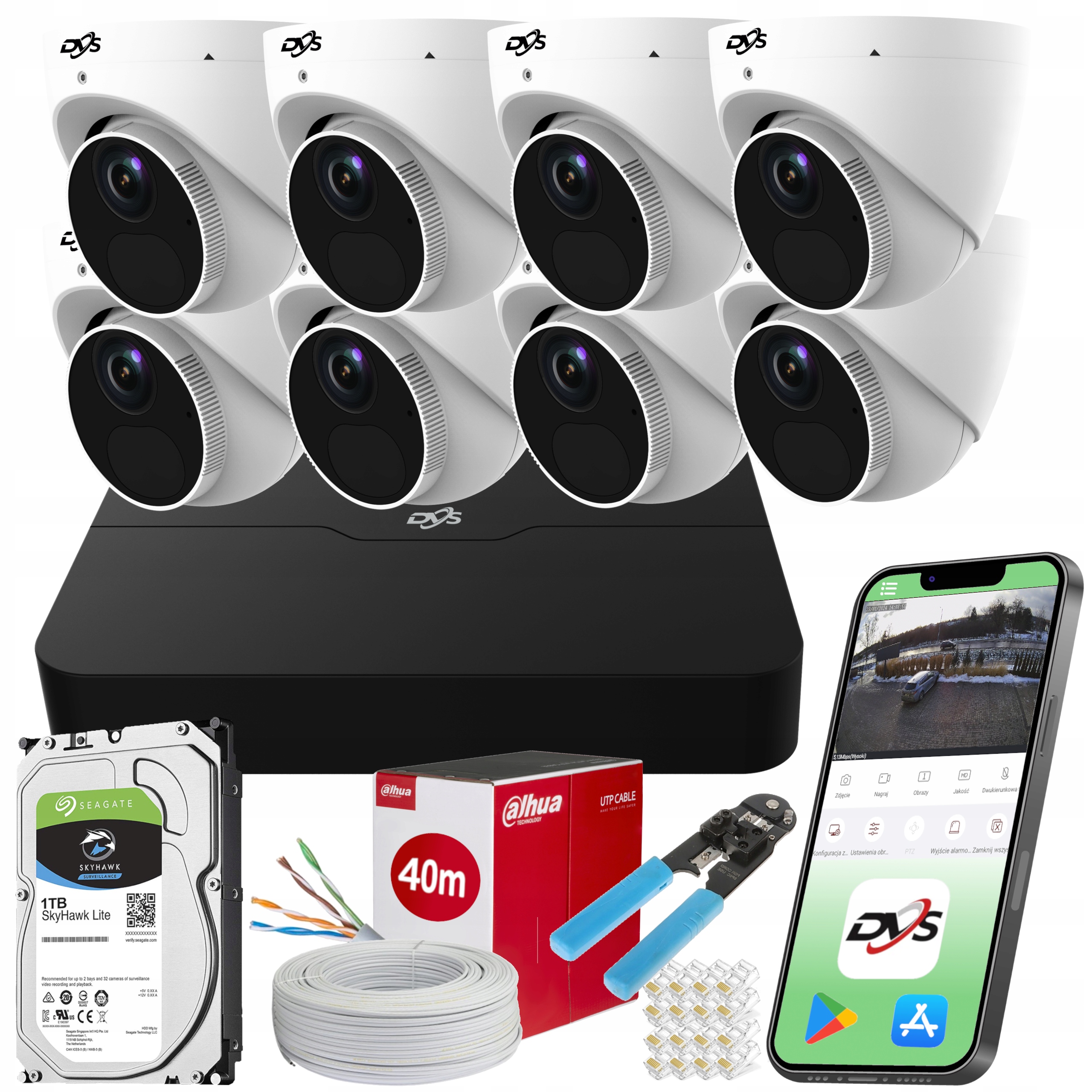 Monitorovacia Sada 8 Kamier Na Strop, Podbitie Ip Poe 5MPX, Kovový Disk P2P