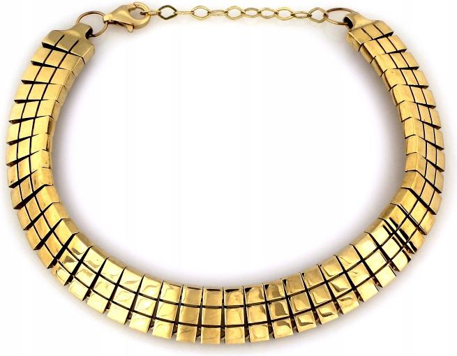 Zlatý náramek 585, čtvercová páska 11.99 g, ideální jako dárek, 14kt