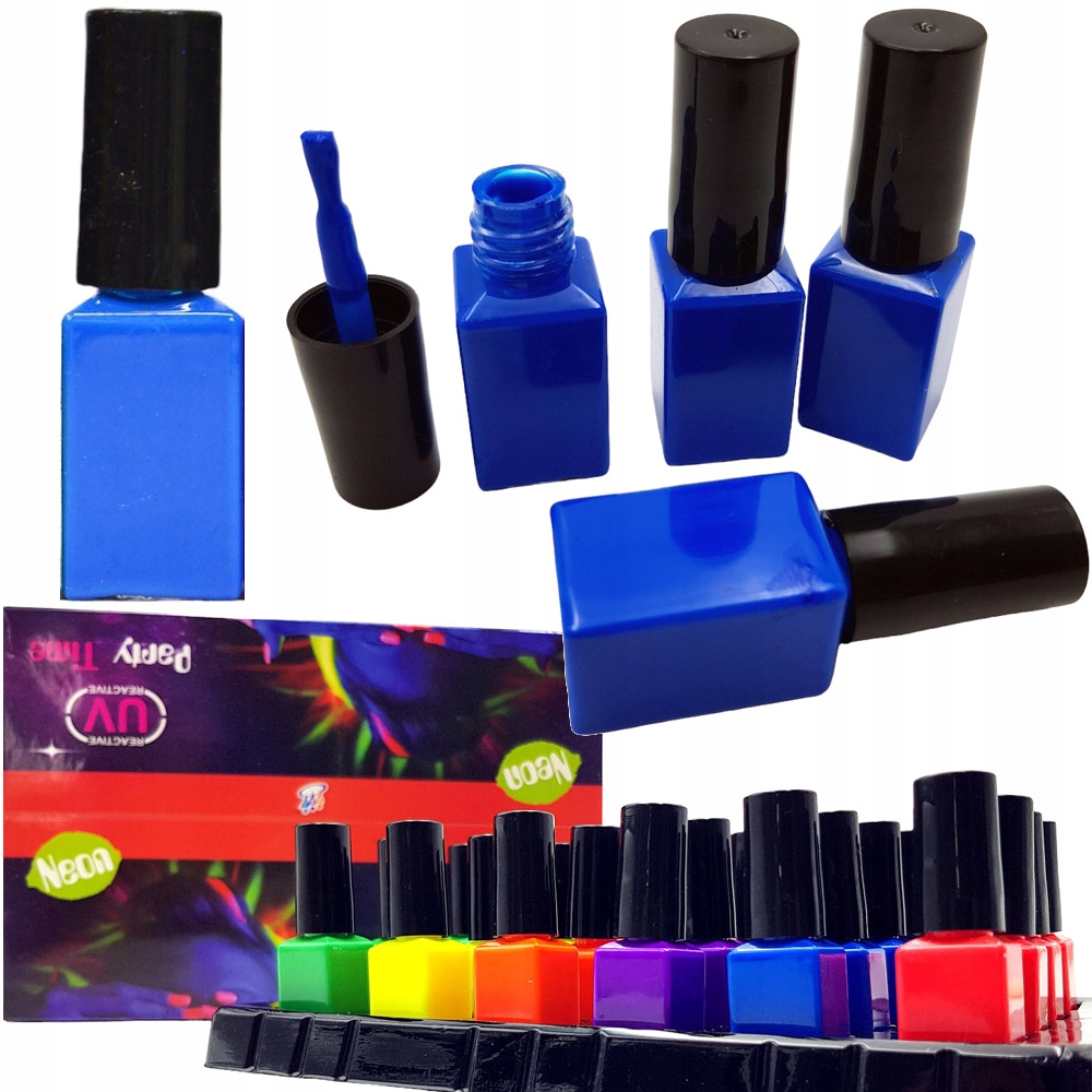 NEONOWE LAKIERY DO PAZNOKCI ŚWIECĄ W UV WODNE PEELABLE niebieski (CI42090)