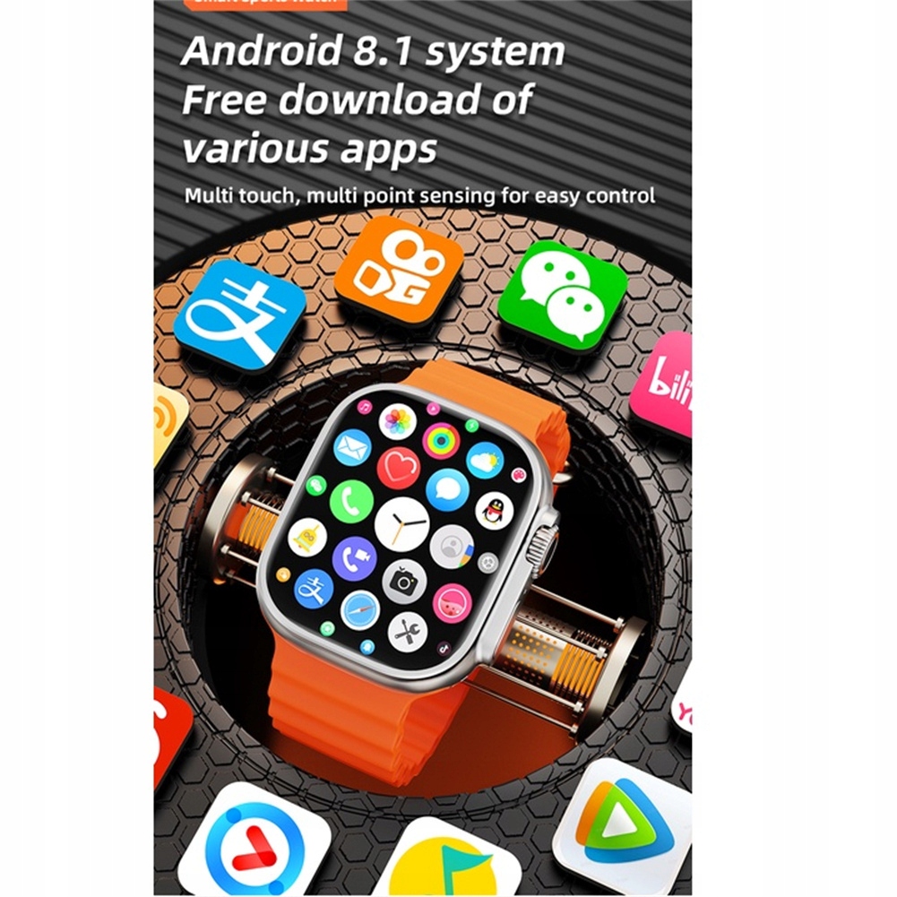 CDS9 Smart Watch --SIM Wifi GPS LTE, guma, pomarańcze i czerwienie Stan opakowania oryginalne