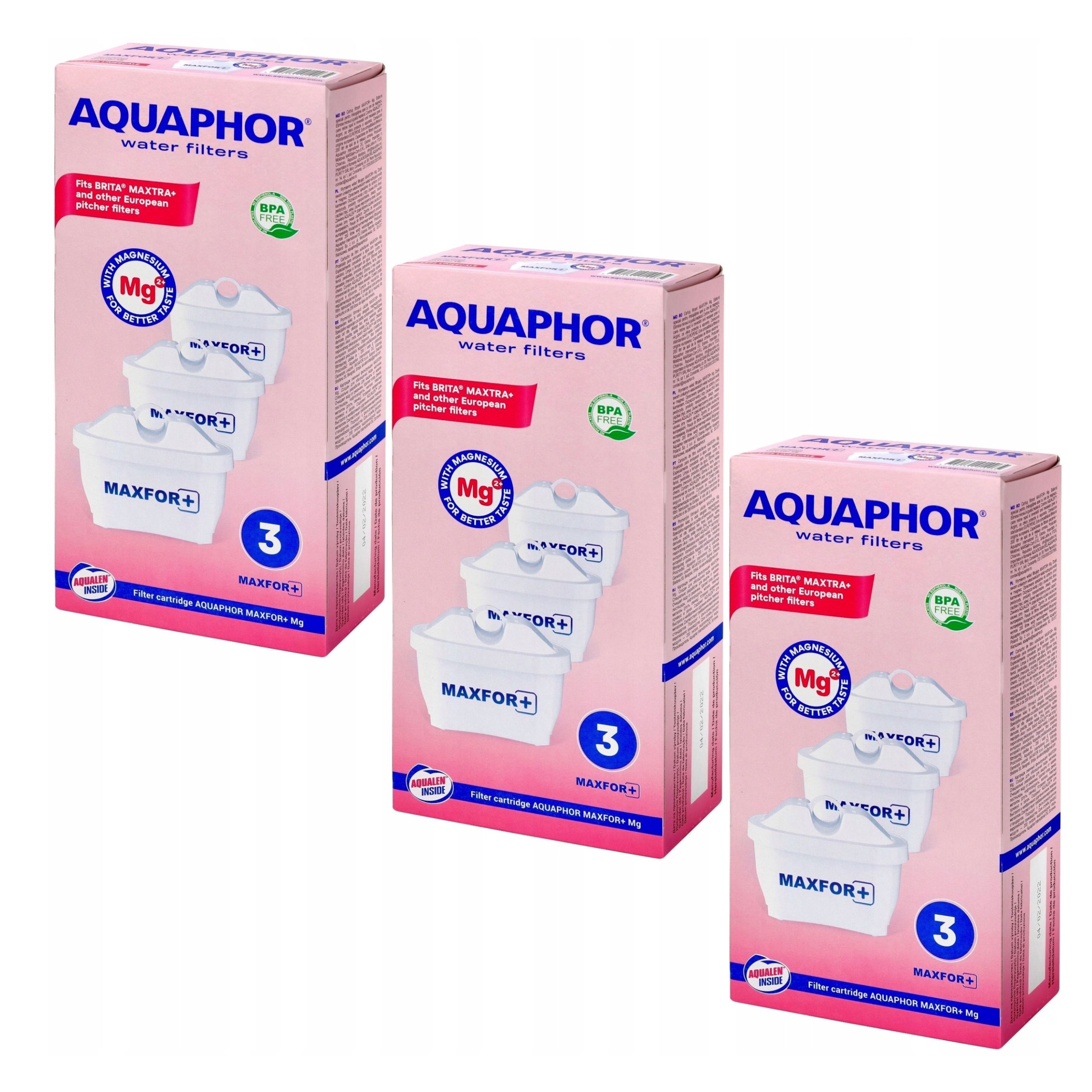 Filtrační vložka do vody Aquaphor Maxfor Plus Mg, sada 9 kusů