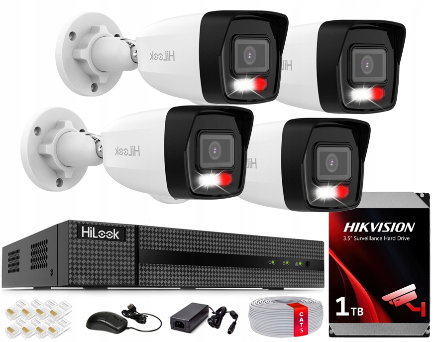 Sada pro monitorování Ip 6MPx Venkovní HiLook by Hikvision 4 kamery PoE 3K