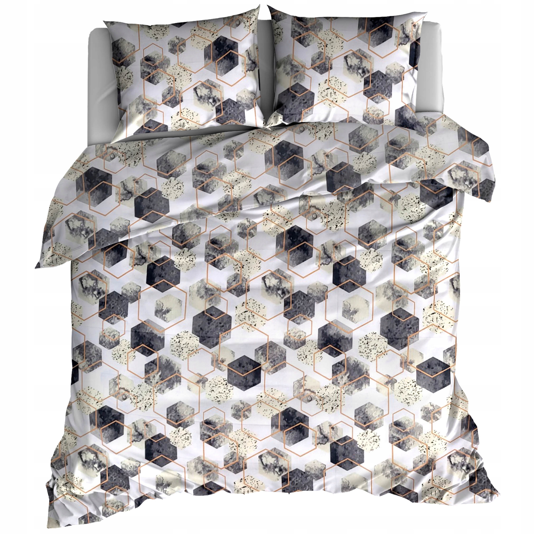 

Pościel Bawełna 150x200 Hexagon Marmurek Szary