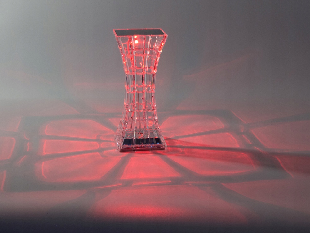 LAMPKA KRYSZTAŁ NOCNA STOŁOWA LED RGB USB PILOT Zasilanie akumulatorowe