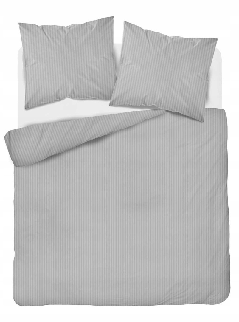 Pościel satyna bawełna satynowa 220x200 cm pure adamaszek paski szara jasna
