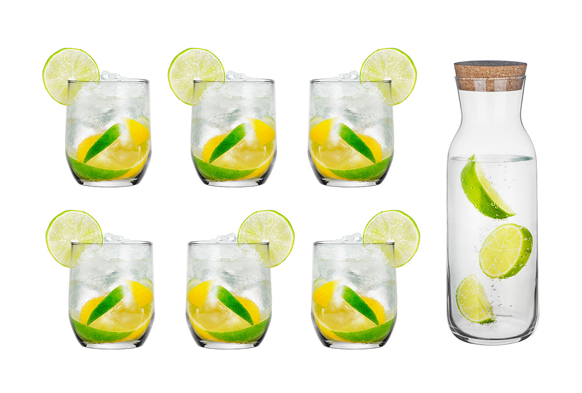 

Karafka Z Korkiem 6 Szklanek Woda, Soki Drinki