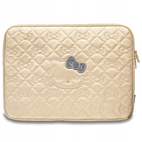Pokrowiec Hello Kitty Zip Pu Quilted Bows na laptopa 14" złoty