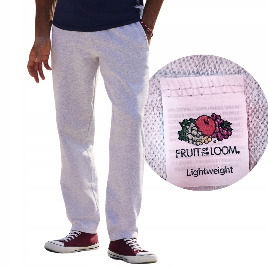 

Fruit Of The Loom Spodnie Dresowe Lekkie Szary L
