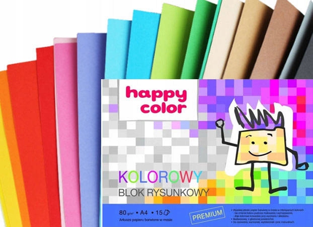 

Happy Color Blok Rysunkowy 15 Kartek Kolorowych A4