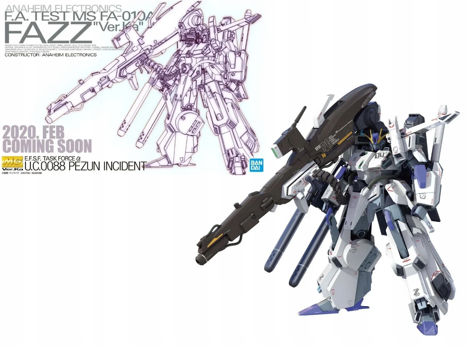Gundam Mg 1/100 Fazz Ver.Ka FA-010 Modelářský set