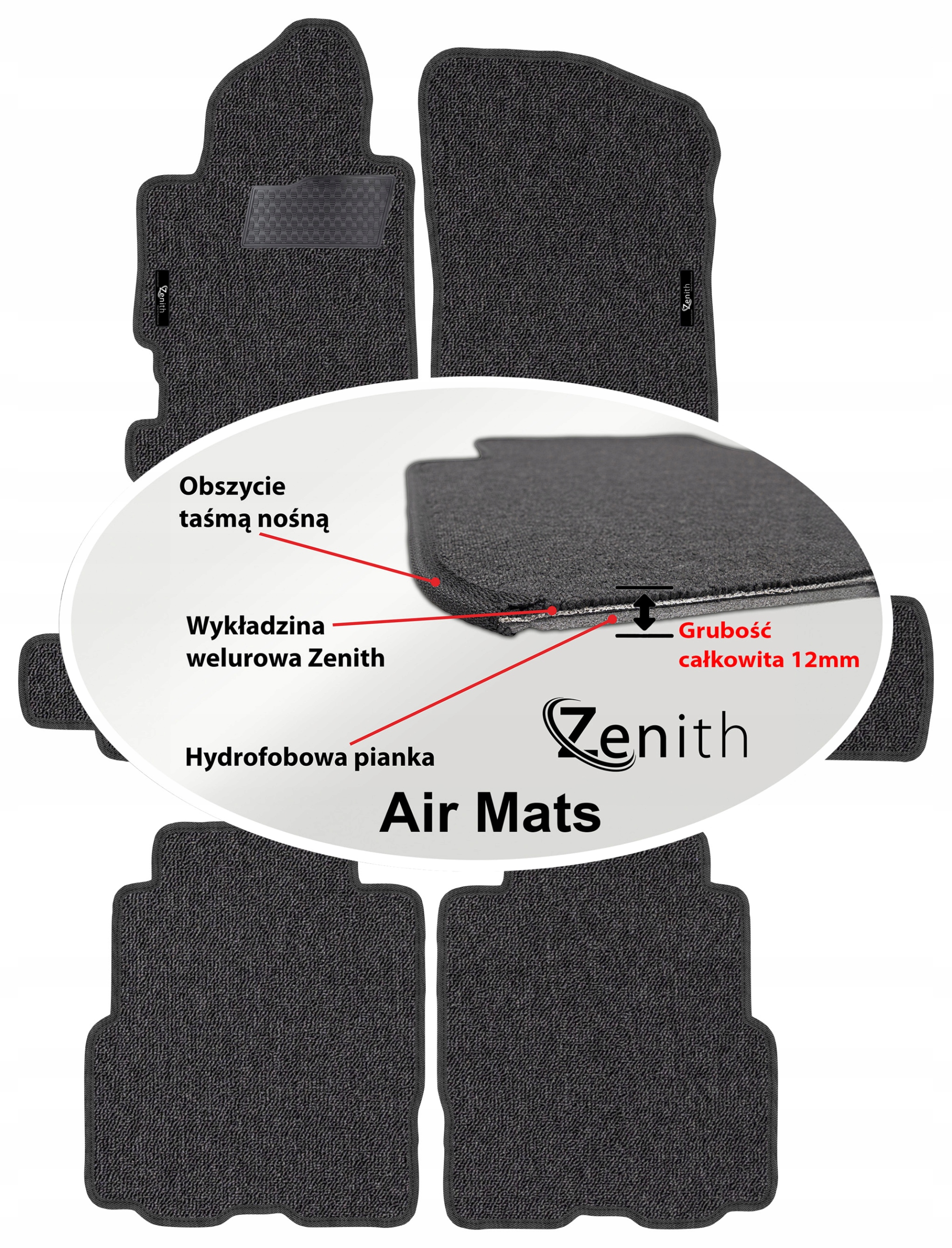 Honda Fr-v 2005-2009 Velúrové koberčeky do auta Zenith Air Mats
