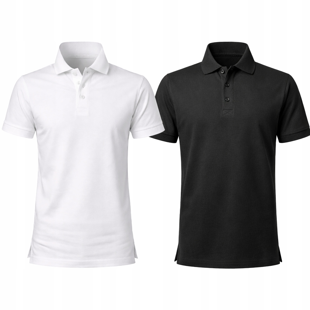 Sada: tričko s knoflíky pánské bílé a černé bavlna 100% 3XL