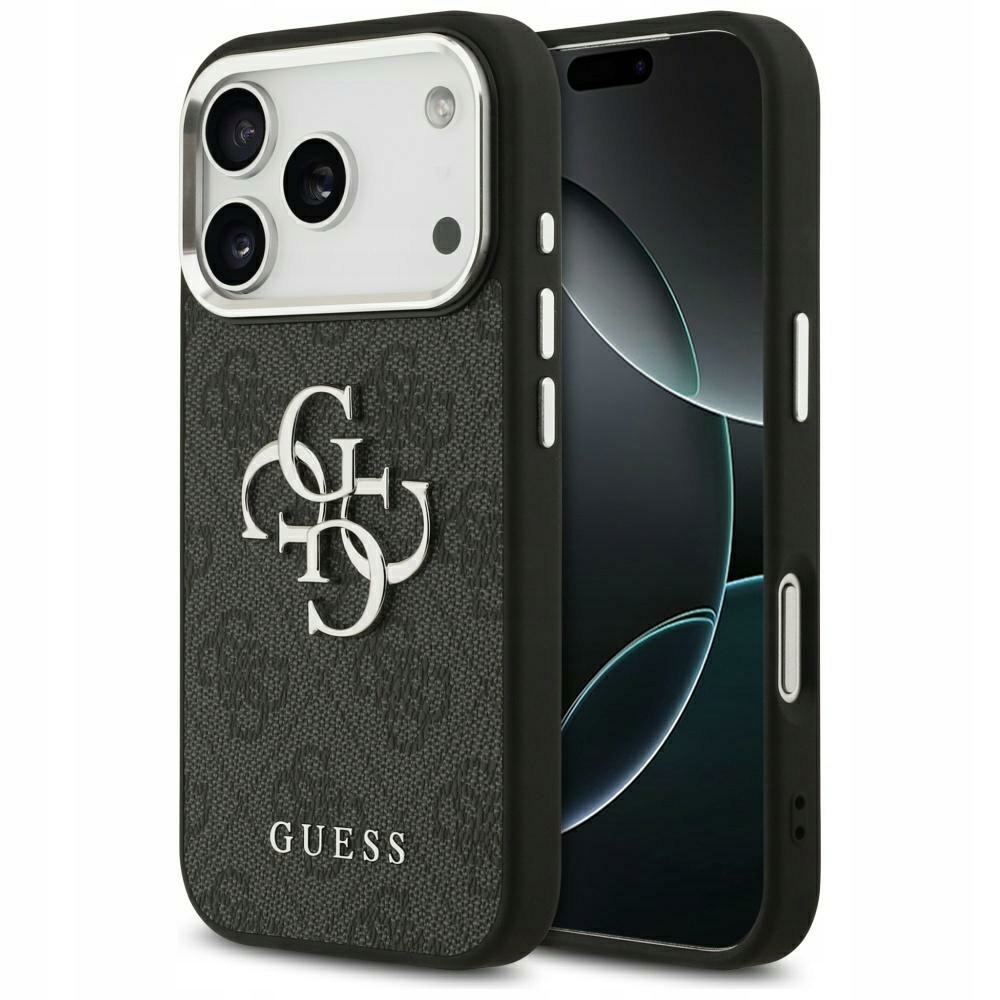 Pouzdro Guess 4G Big 4G Classic Logo pro iPhone 17 Pro Max, černá, stříbrná