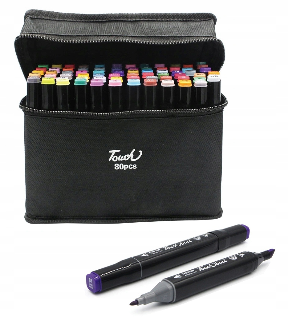 

Touch Cool Pro markery alkoholowe zestaw 80 sztuk