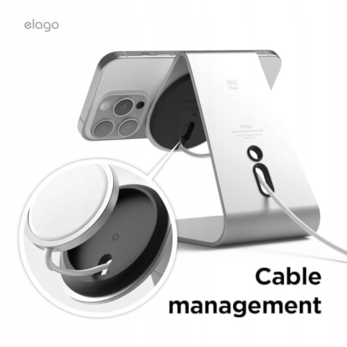 ELAGO MS4 Stacja Ładowania MagSafe iPhone 16 15 14 13 12 Srebrna — miniatura 4