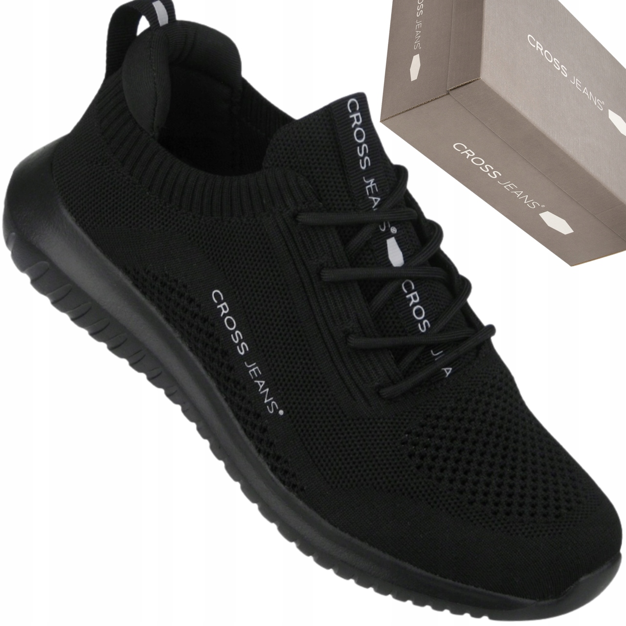 Cross Jeans LL1R4004C Męskie Sneakersy Czarne Buty Sportowe na Co Dzień