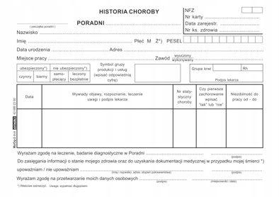 

Historia choroby (okładka) offset 2*A5 Emeko 206