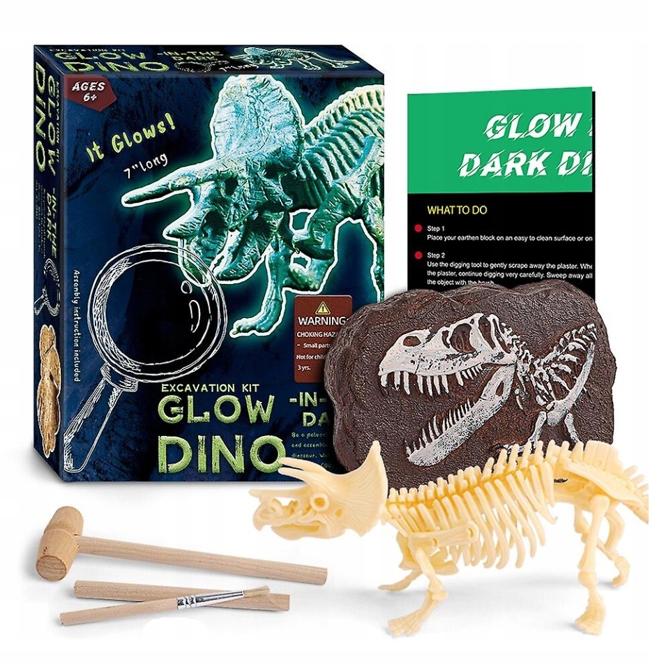 

Triceratops Świecący Dinozaur Wykopalisko 3D