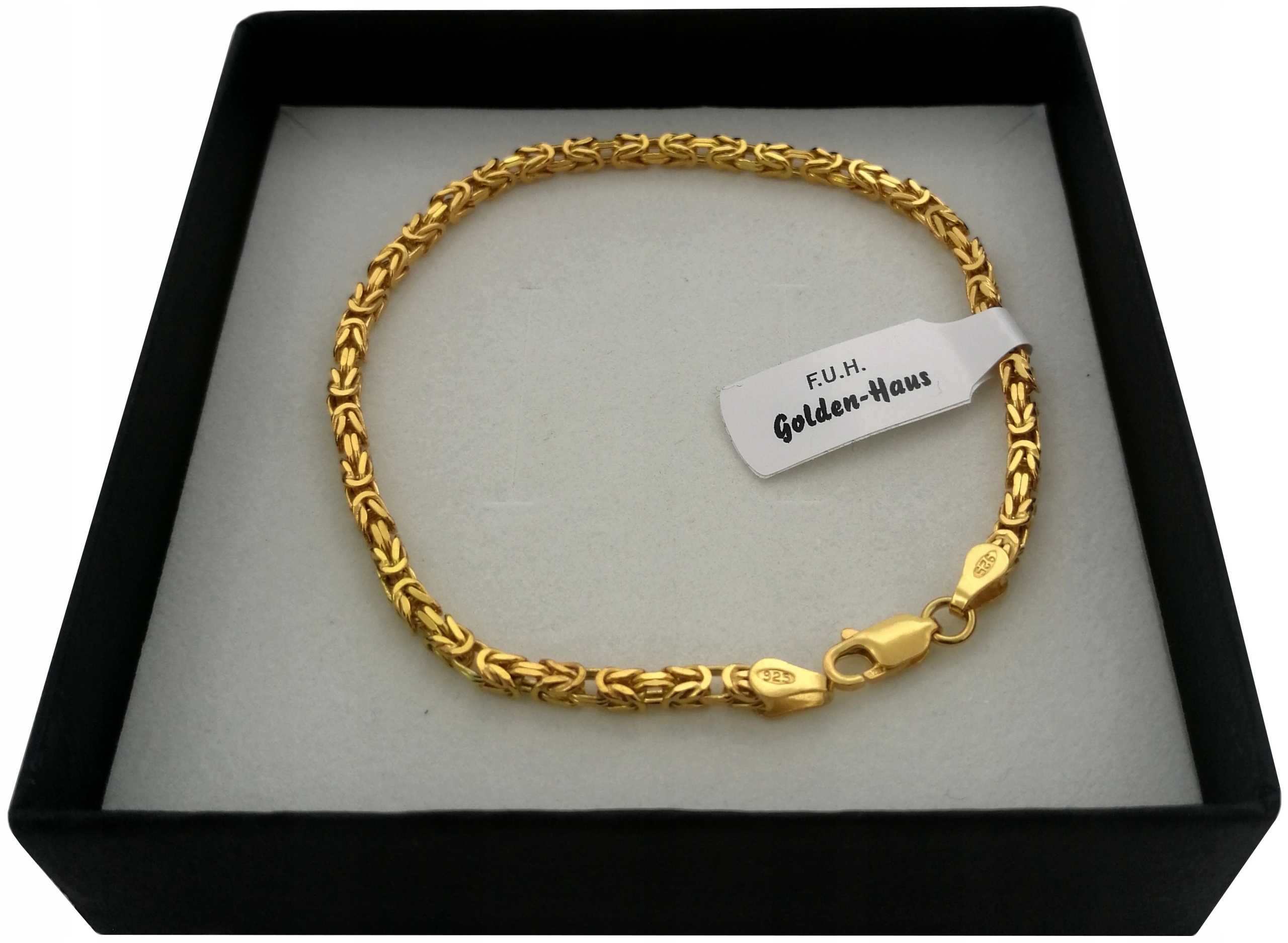 

Damska Bransoletka Splot Królewski 19 CM 24K Złoto