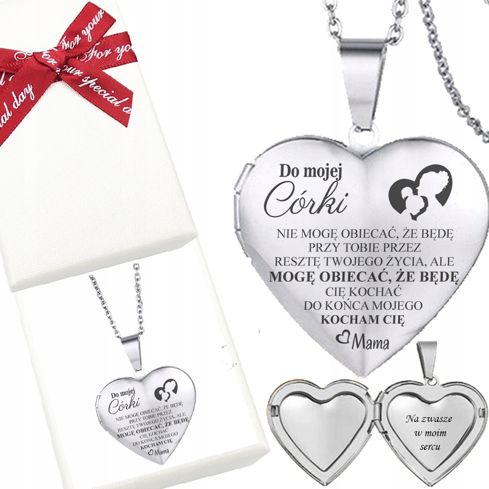 ZAWIESZKA OTWIERANE SERCE DLA CÓRKI OD MAMY GRAWER
