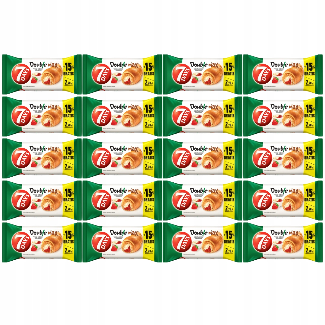 Levně 7 Days Doub!e Max Croissant s vanilkovou a jahodovou náplní