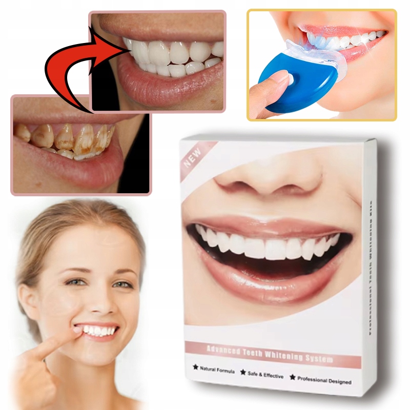 Żel Do Wybielania Zębów 5 żeli lampka Led nakładka na zęby Pełny zestaw