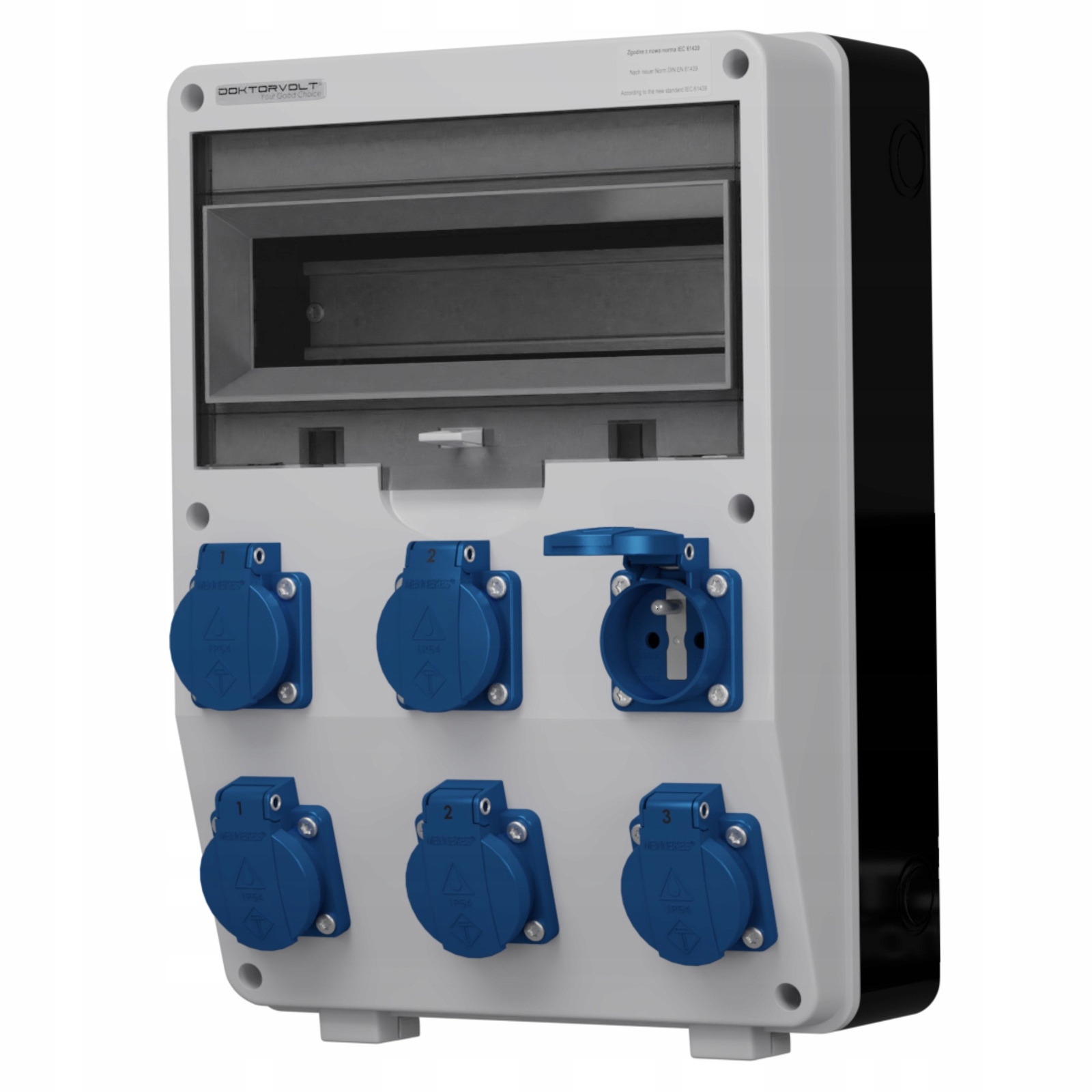 Stavebný rozvádzač 6x230V zásuvky Mennekes elektrická skrinka erbetka