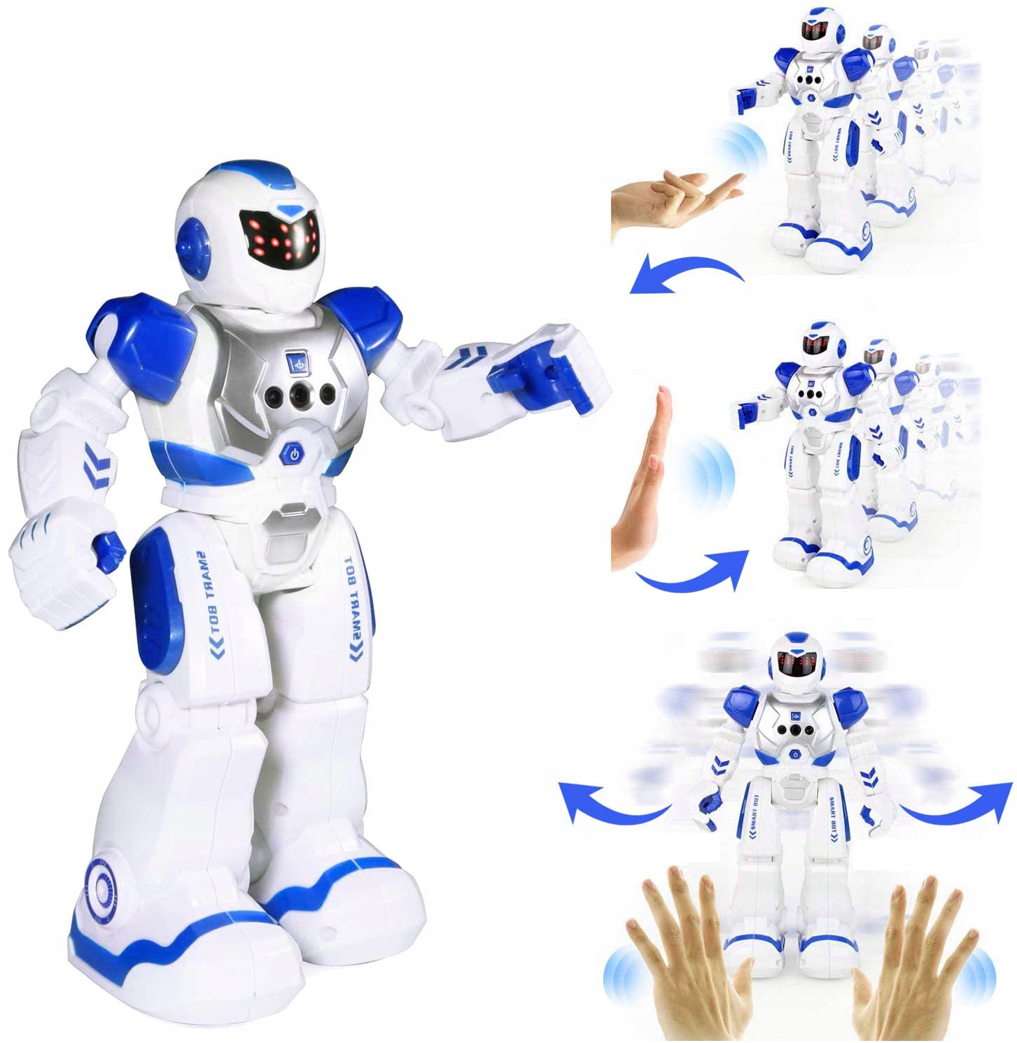 ROBOT INTERAKTYWNY ZDALNIE STEROWANY DŹWIĘK CHODZI Efekty dźwiękowe podświetlenie LED ruchowe
