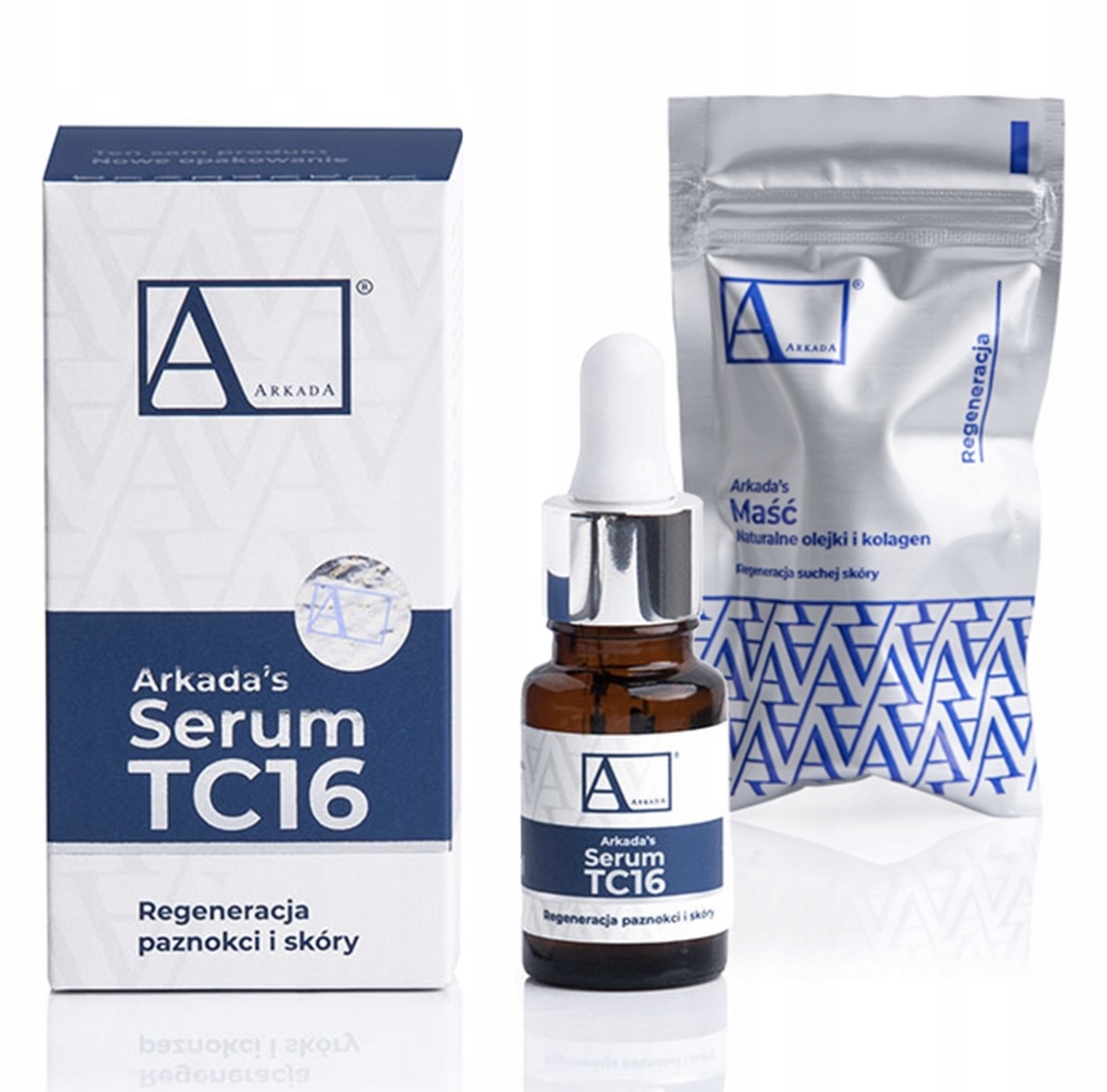 Arkada Serum TC16 11 ml. do paznokci i skóry Maść Arkada 3g. Gratis.