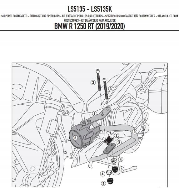 LS5134 - GIVI LS5135 ГАЛОГЕННОЕ КРЕПЛЕНИЕ BMW R 1250 RT