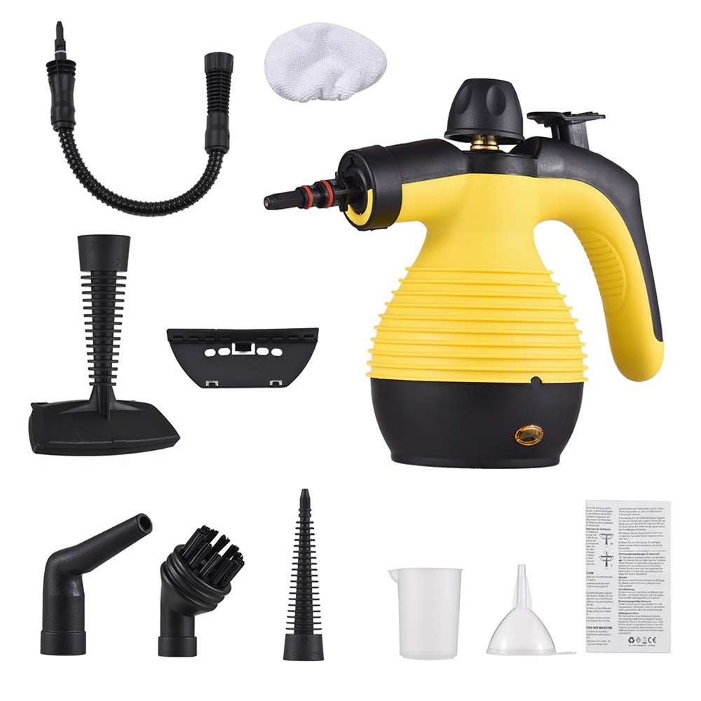 Parownica 9 Akcesoriów 3BARY 220V Blokada Bezpieczeństwa 27CM 1050W 350ML