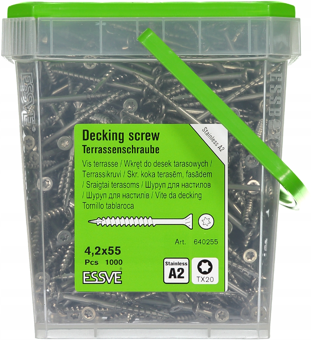 Essve Classic Terasový šroub na dřevo Nerezová ocel A2 4,2x55 mm 1000 ks