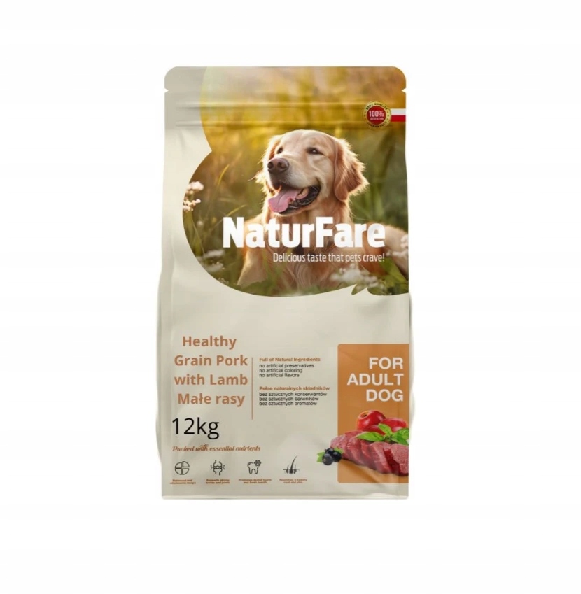 Naturfare Jagnięcina Małe Rasy Karma Sucha Dla Psa 12kg