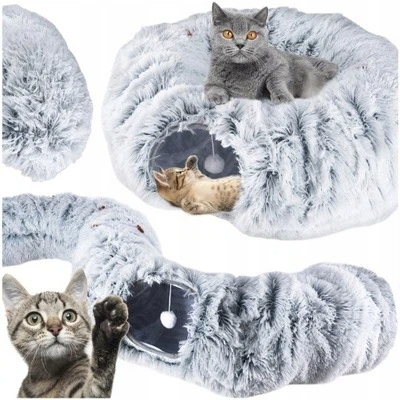 Levně Pelíškový Tunel Pro Kočky Donut S Polštářem Vysoká Kvalita Materiálů