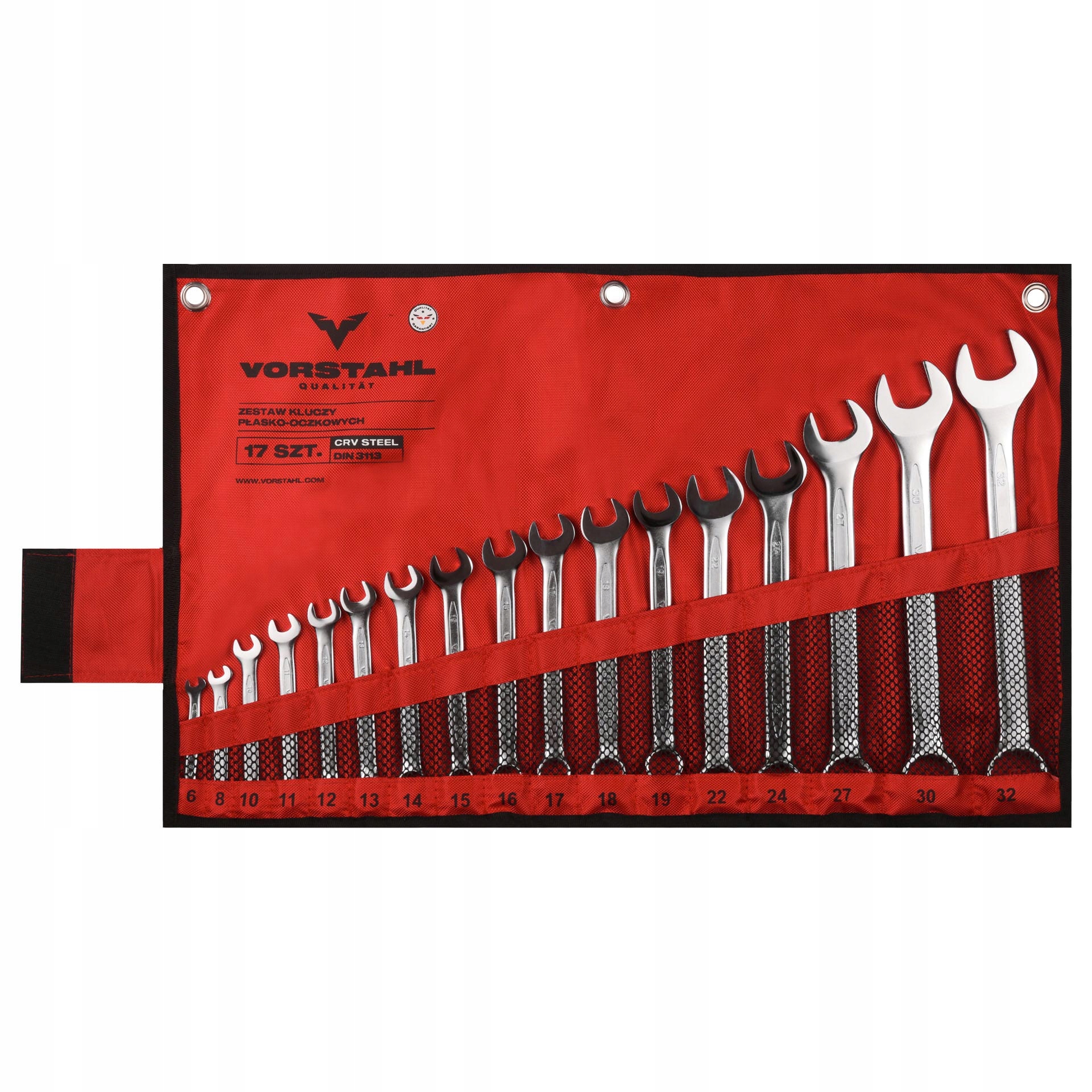 Zestaw Kluczy Płasko-oczkowych Płasko Oczkowe CrV 17szt 6-32mm Vorstahl