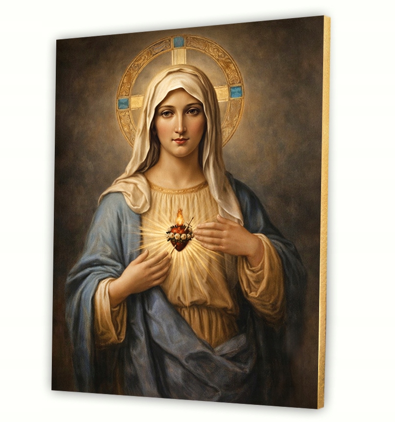 Obraz Matka Boska Niepokalanego Serca płótno 30x40 religijny #919