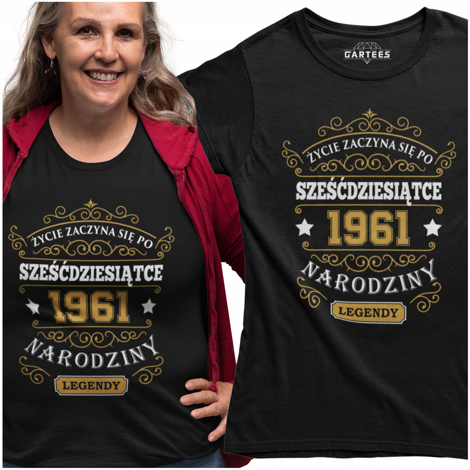 

Koszulka Damska Urodziny Legenda Sześćdziesiąt Lat