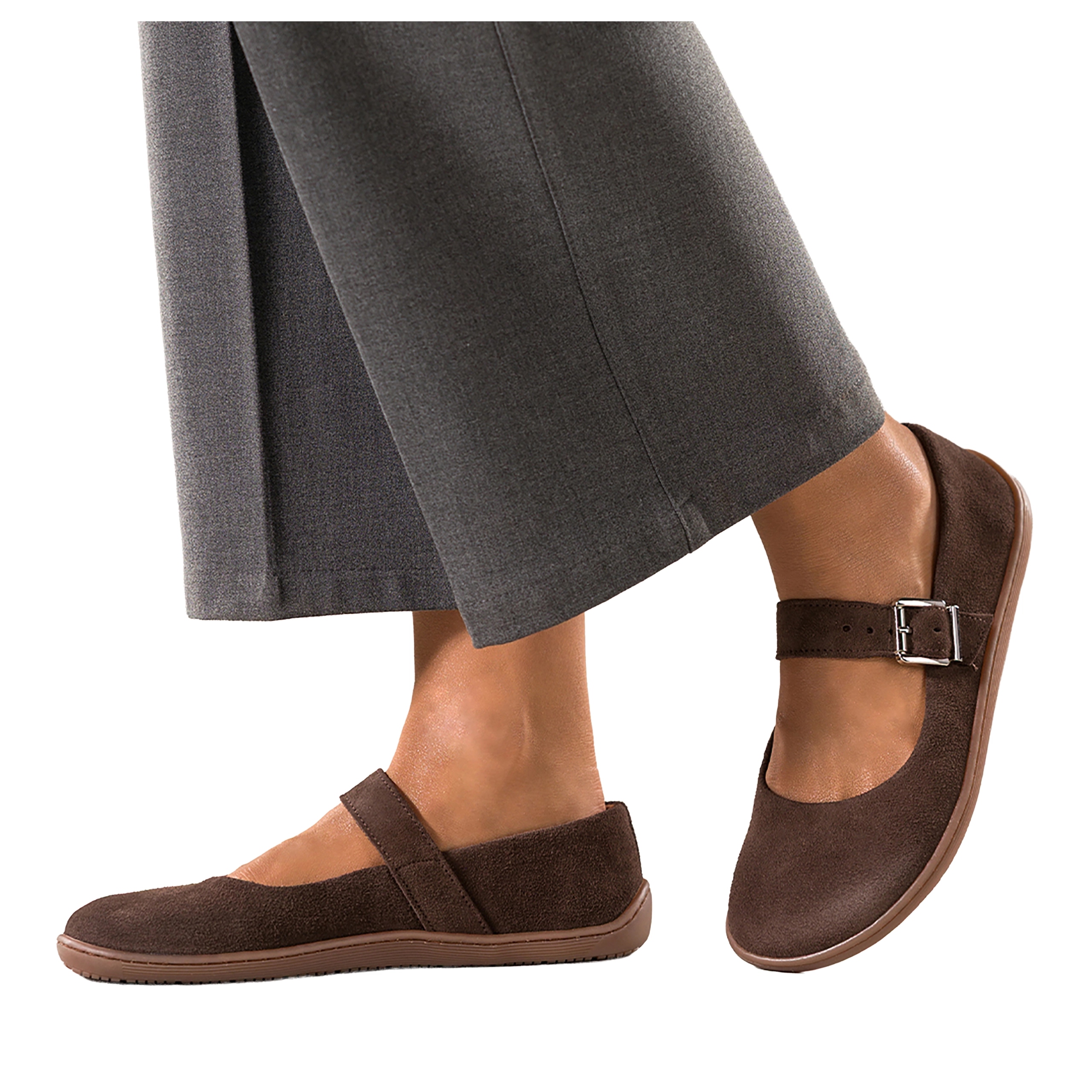 Čokoládové Baleríny Dámské Kožené Barefoot Mary Jane Ploché Modne r 39