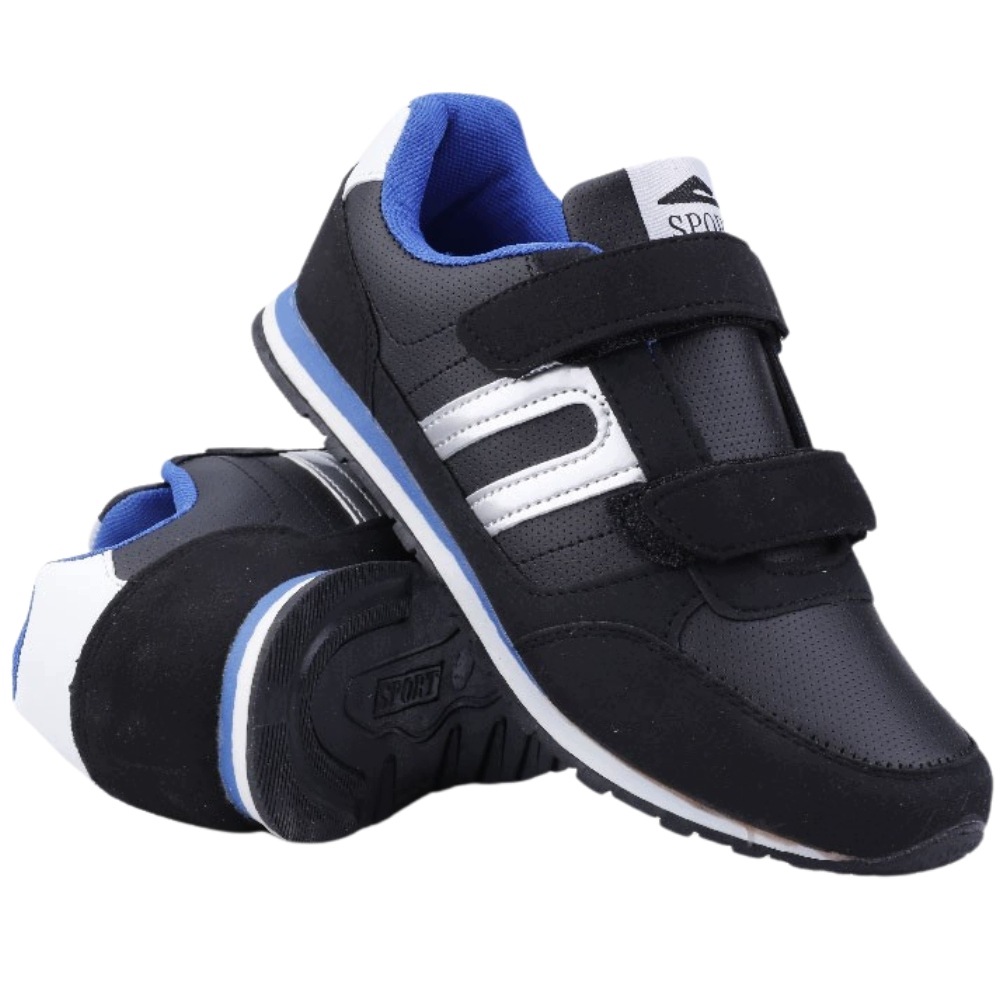 Czarne Buty Sportowe Chłopięce Do Szkoły Na Rzepy Dla Chłopca ROZ.40