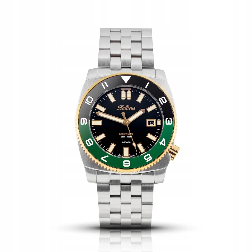 Pánské hodinky Balticus Deep Water Diver Automatic Černozelené 42 mm