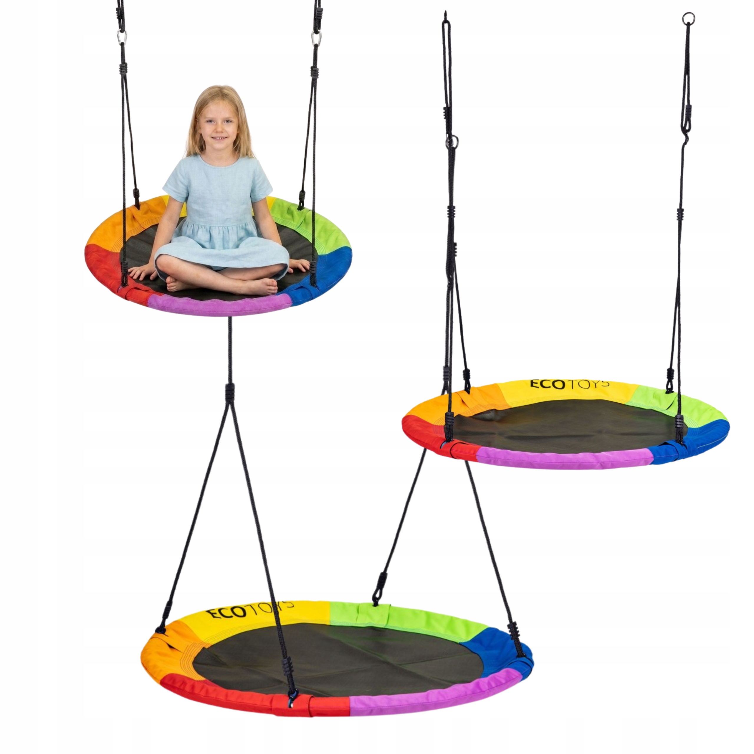 Zahradní houpačka Čapí hnízdo 100 cm Barevná pro děti Dětské Hřiště