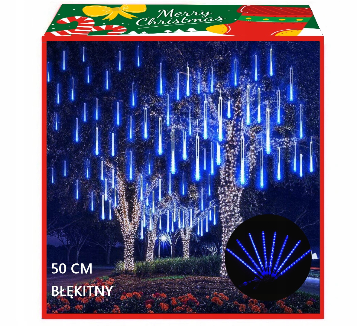 

Lampki Meteory 288 Led Deszcz Meteorów Sople 50CM