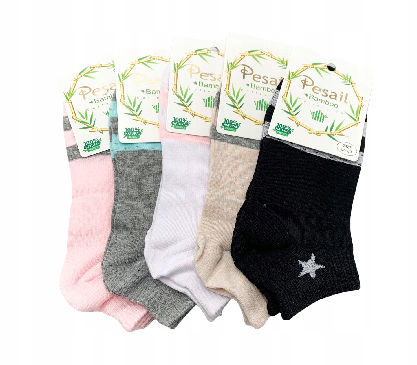 

5x Skarpety Bambusowe Stopki Damskie Roz 35-39