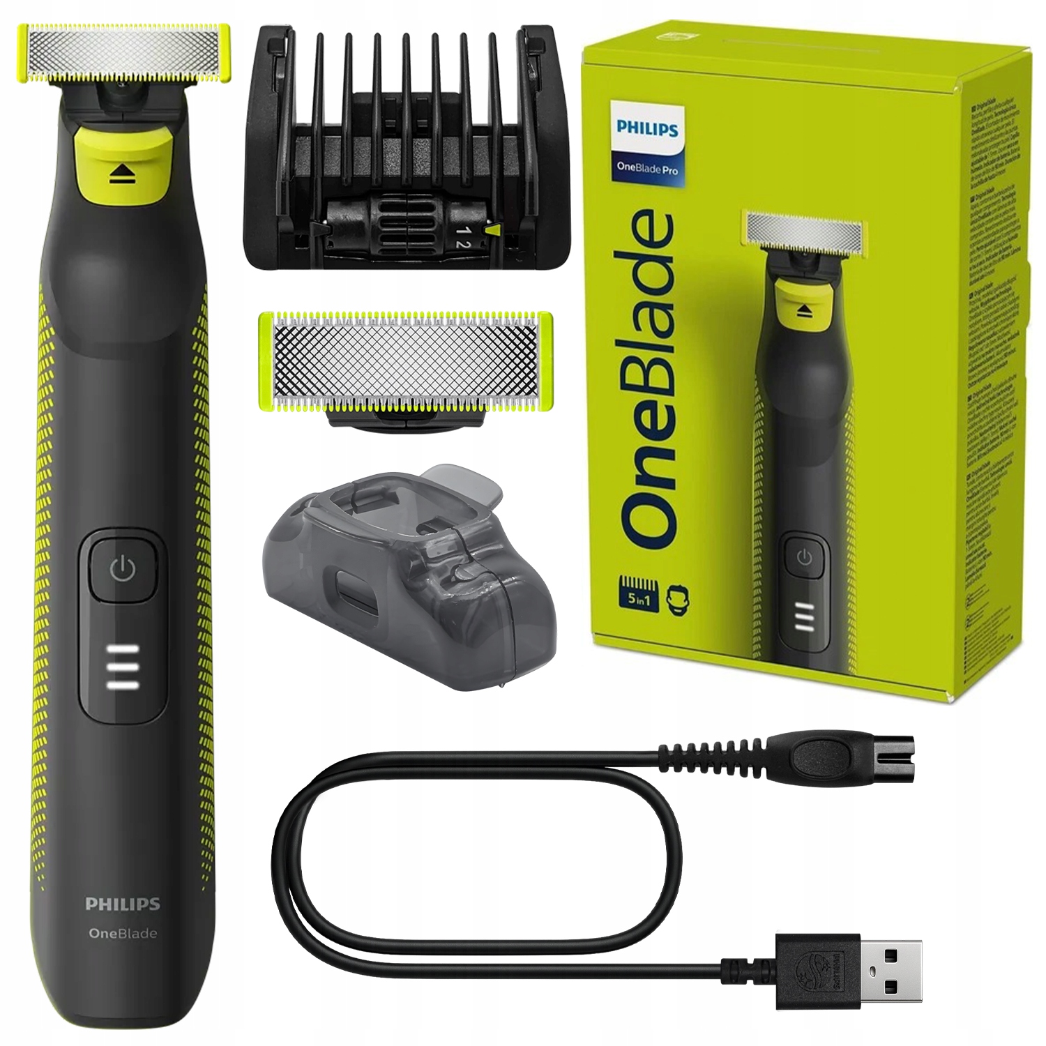 Holicí Strojek Pánský Philips Oneblade Pro QP6506/15 Čepel Na Strniště Nástavec 5v1