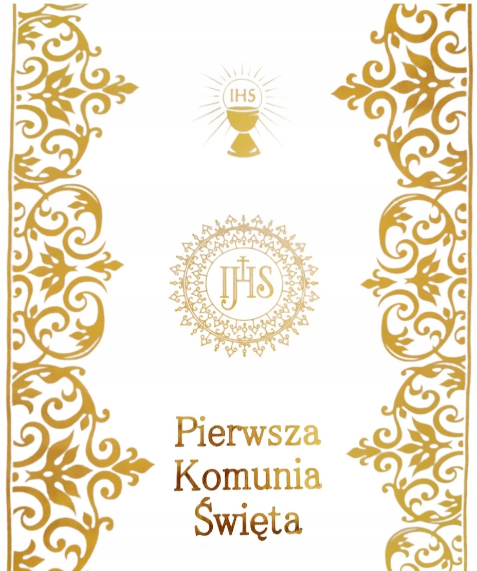 

Bieżnik Komunijny Pierwsza Komunia Święta Złoty 5M